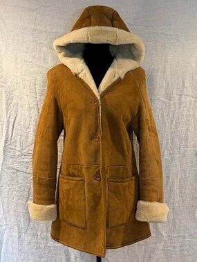 Gimo's genuine shearling coat with hood size 42